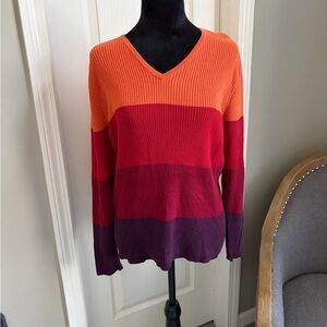 Venezia Colorful Striped V-Neck Sweater